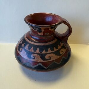 Vintage Chile Ivan Ceramic Folk Art Jug Pitcher Vessel Vase Southwestern.